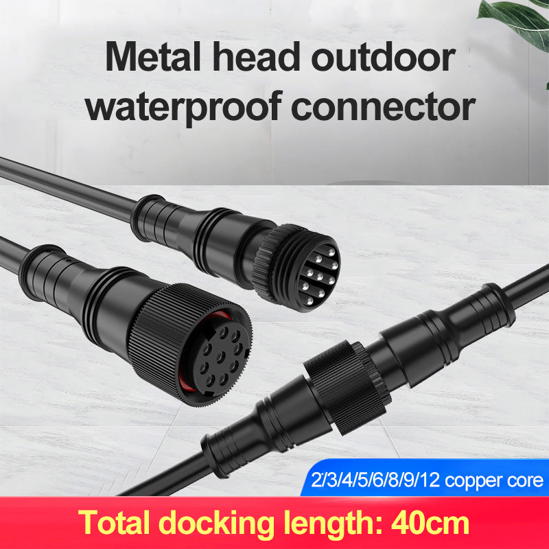 Metal Head Outdoor Waterproof Connector, Heavy-Duty Weatherproof