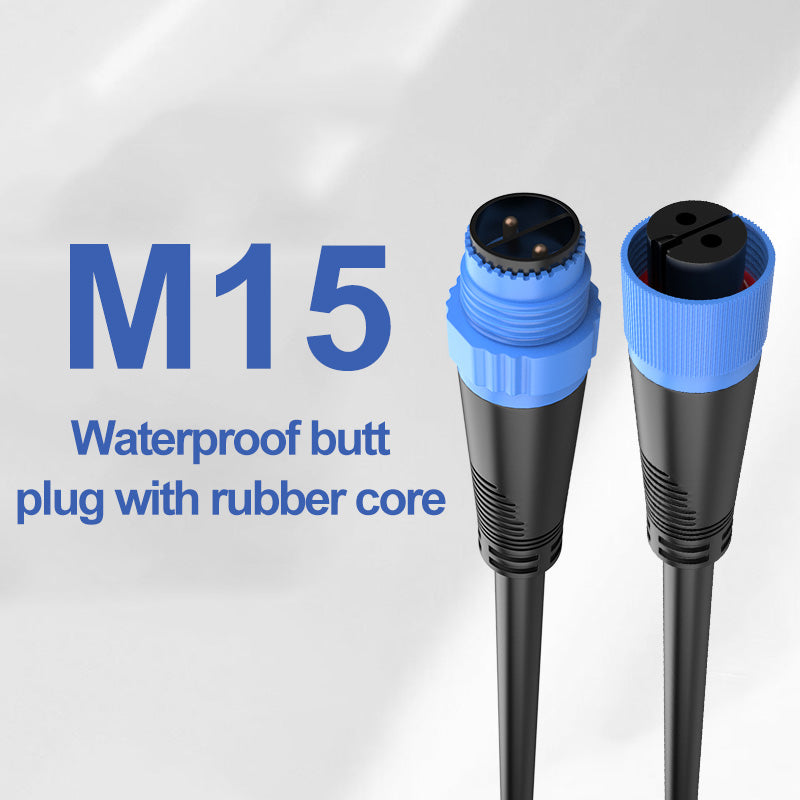 M15 Waterproof Butt Plug Connector with Rubber Core