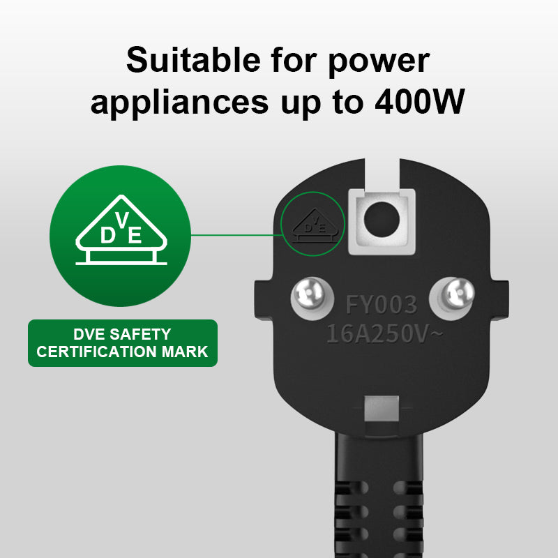 European Standard Pintail Power Cord, Durable EU Plug Extension