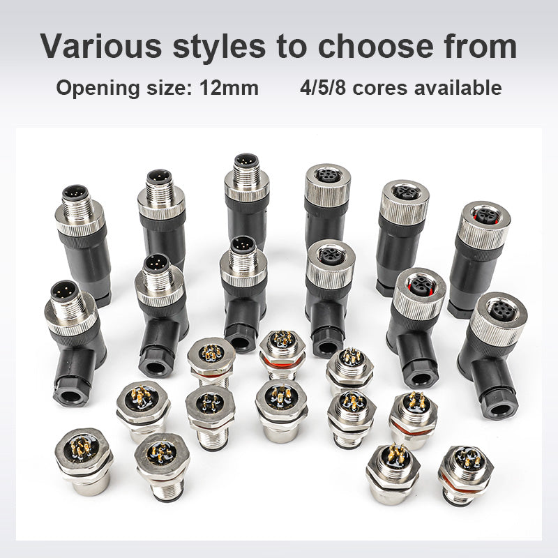 M12 Waterproof Aviation Plug Connector Cable Adapter