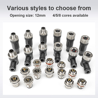 M12 Waterproof Aviation Plug Connector Cable Adapter